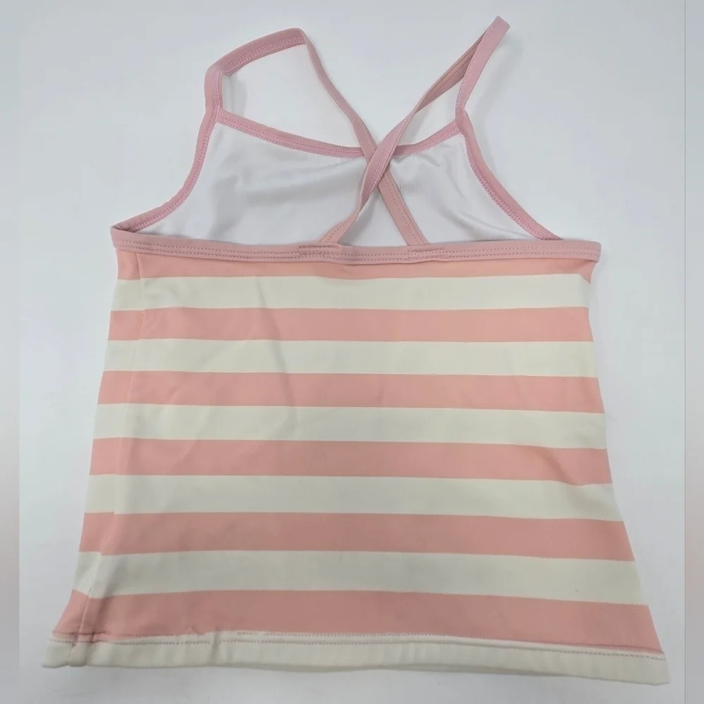 HANNA ANDERSSON LOT OF 2 BATHING SUIT TOPS TANKINI SWIM PINK STRIPE BLUE GIRLS 8